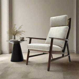HOMAGE KOLTUK Lema Lounge Chair in modern design with plush upholstery and sleek wooden legs, perfect for stylish living spaces.