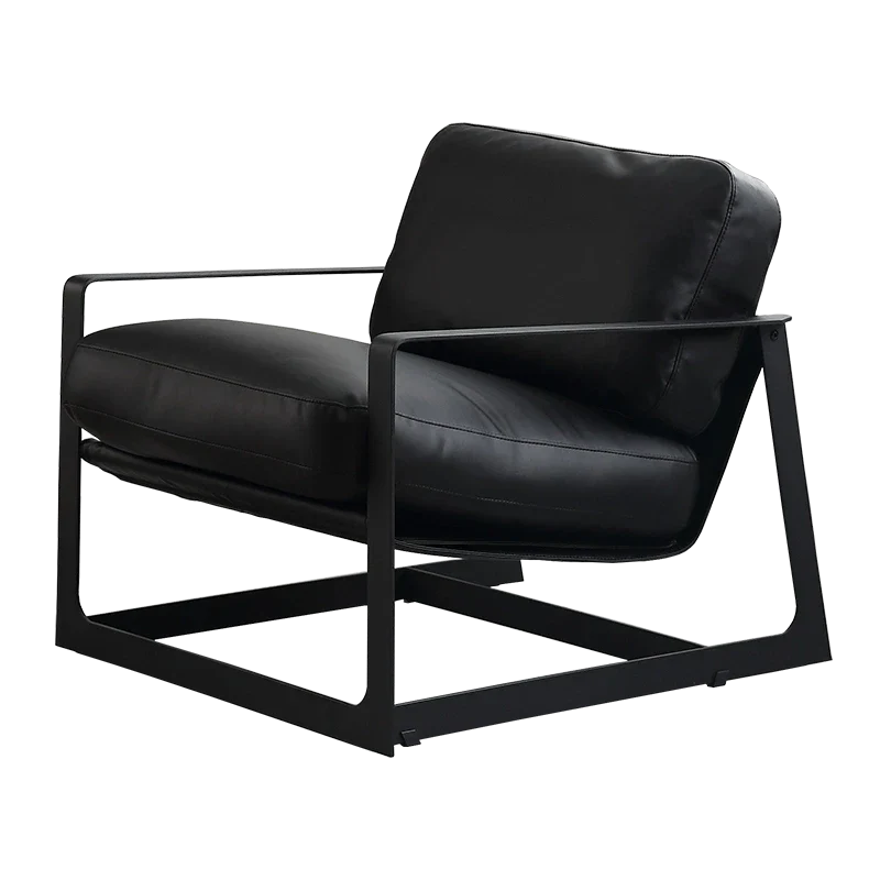 Black Lille Lounge Chair LC008 by BEACON featuring sleek modern design and comfortable seating, shown from a side angle.