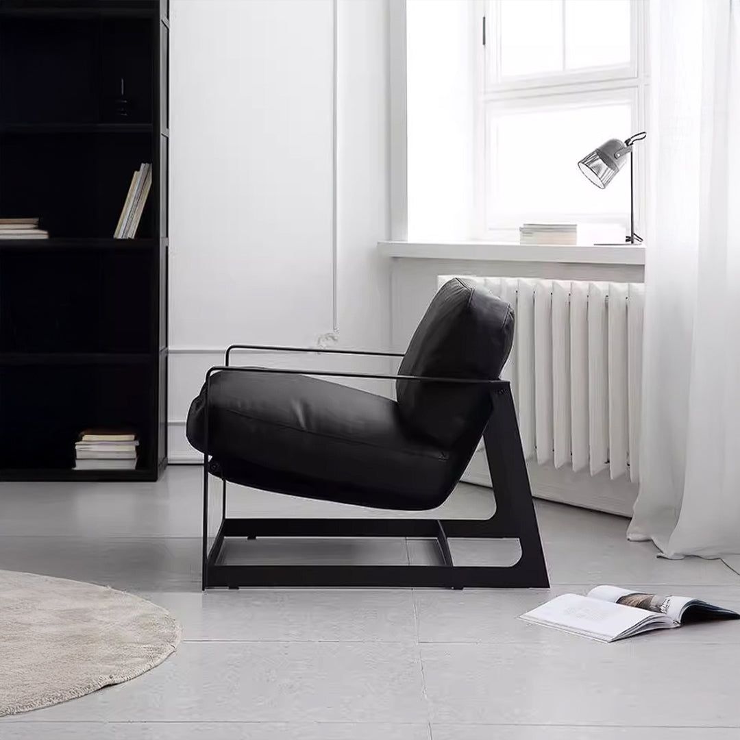 Black Lille Lounge Chair LC008 by BEACON, modern upholstered lounge chair with sleek design and comfortable seating.