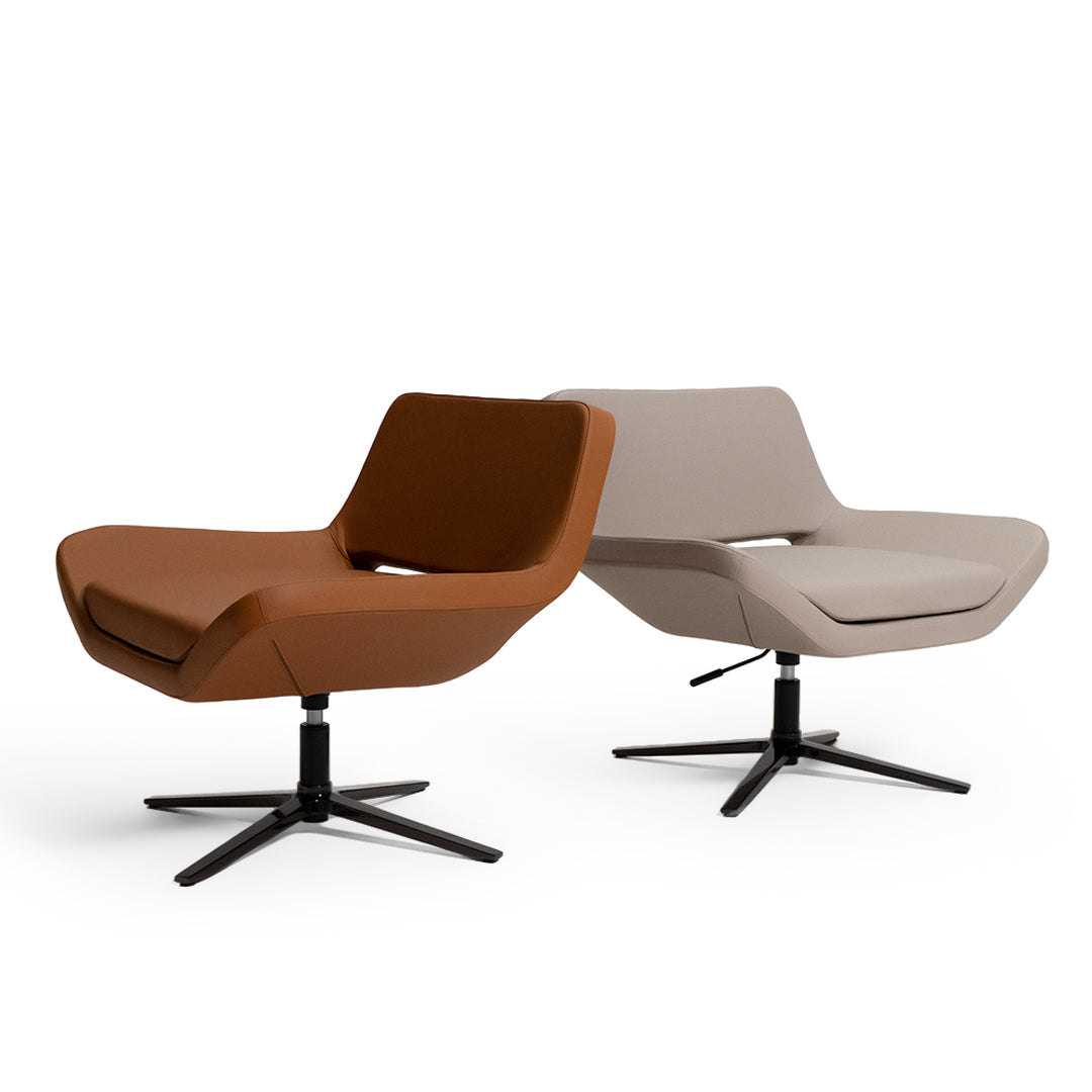Caramel BEACON lounge chair with cushioned seat and sleek design, ideal for modern living spaces.