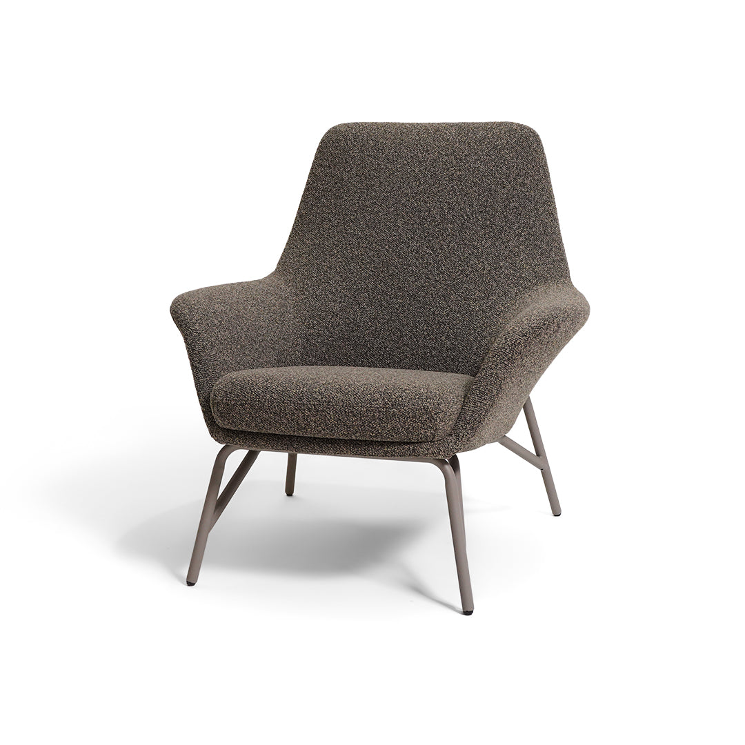 Grey BEACON Lounge Chair H-5180 with modern design, featuring cushioned seat and backrest for comfortable relaxation.