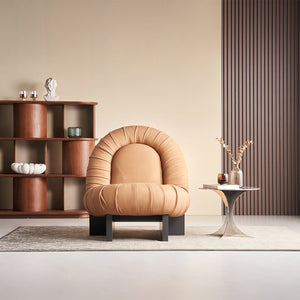 Orange BEACON Lounge Chair LC092 with a sleek modern design, featuring plush cushioning and a sturdy frame.