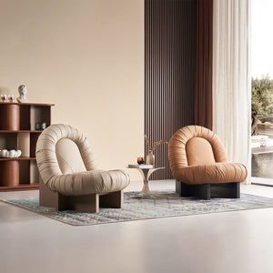 Orange BEACON Lounge Chair LC092 with sleek design and cushioned seat, perfect for modern living spaces.