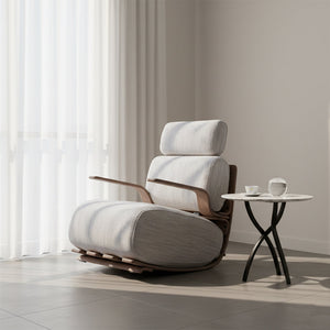 Modern BEACON lounge chair MZ4156 with a sleek, cushioned seat and wooden legs, ideal for relaxing in contemporary living spaces.