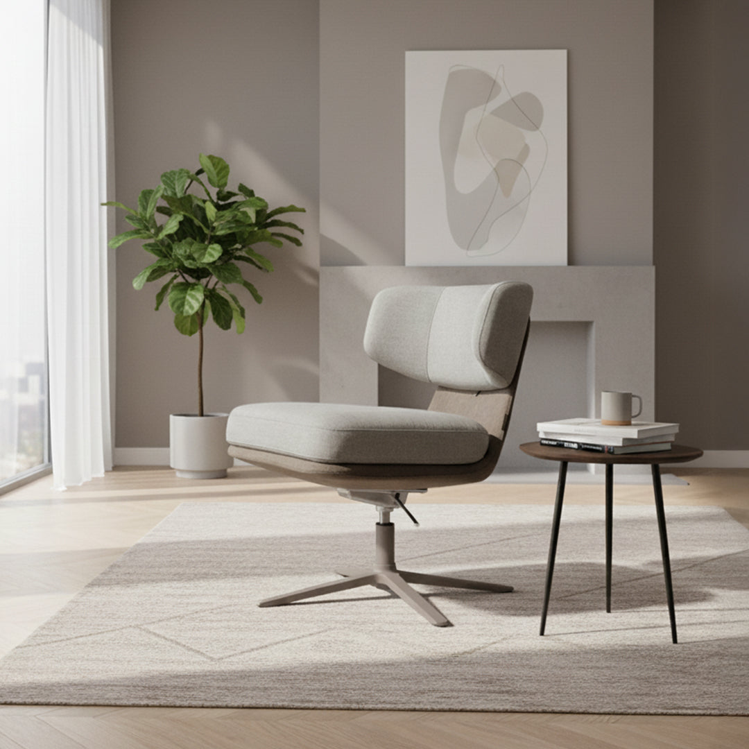 BEACON Luna Lounge Chair HJD-5278 with soft fabric upholstery and modern design, perfect for stylish relaxation.