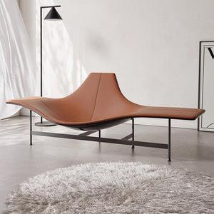 Maserati fiberglass matte caramel lounge chair by BEACON, featuring a stylish modern design with a smooth caramel finish.