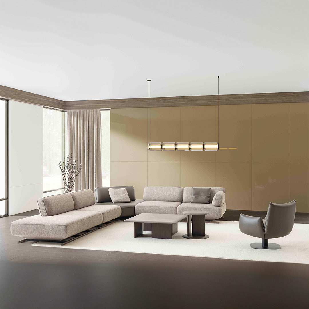 YOL LIVING Mila Amara armchair with plush fabric upholstery and modern design, featuring a comfortable backrest and armrests.