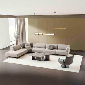 YOL LIVING MILA Amara armchair with plush beige upholstery and modern design, perfect for living room seating.