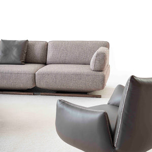 YOL LIVING Mila Amara armchair with plush fabric upholstery and wooden legs, modern design for living room decor