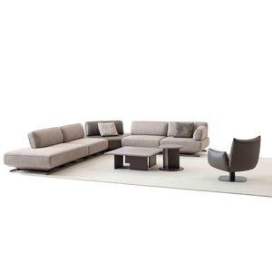 YOL LIVING MILA Amara armchair with plush fabric upholstery and modern design, showcasing a cozy, stylish seating option.
