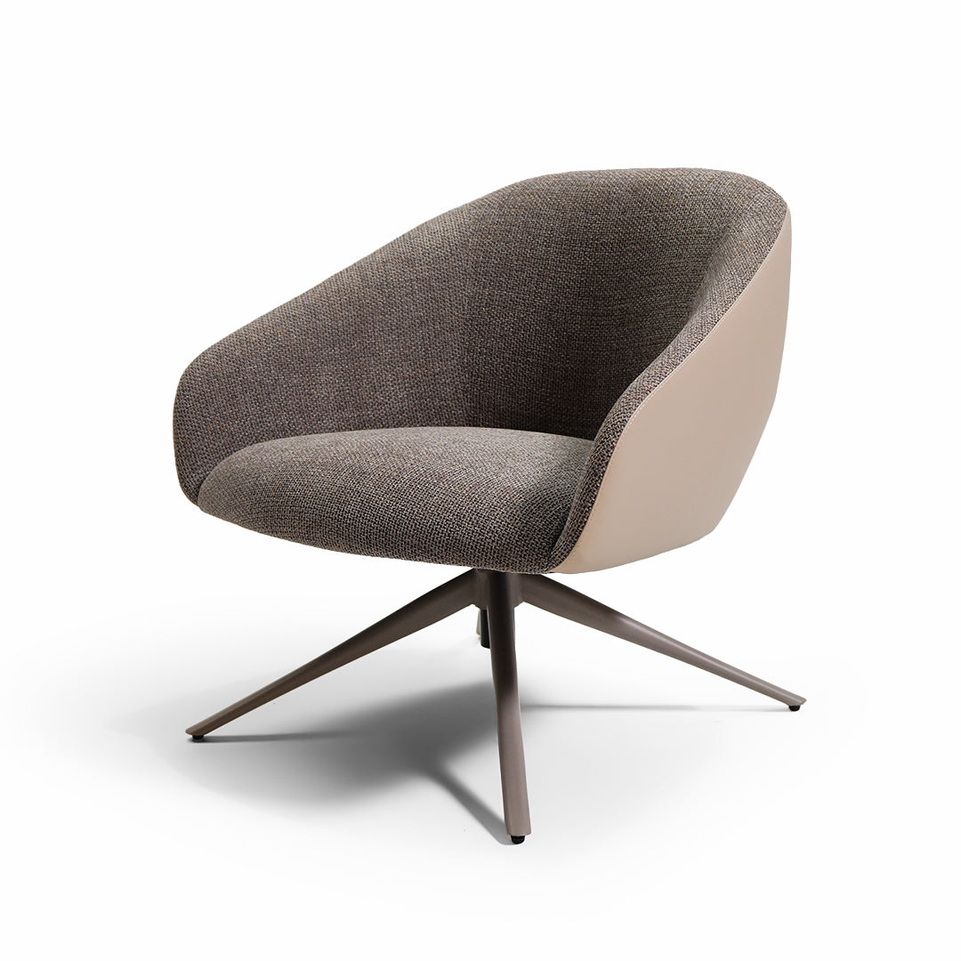 BEACON WZDDG Milo Leaf-L4SM-2 armchair with modern leaf-shaped design, upholstered in soft fabric for comfortable seating.