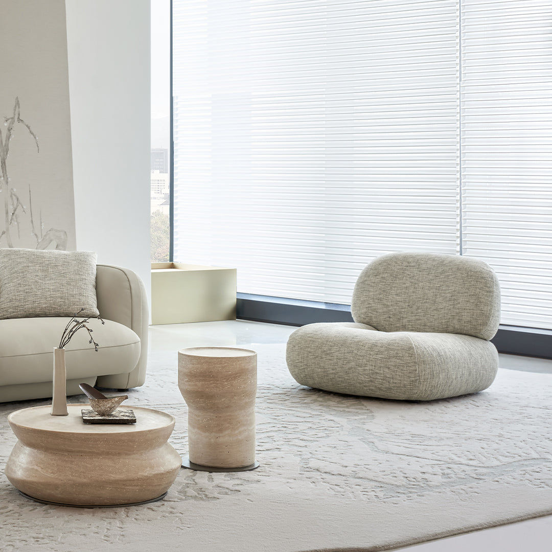 BEACON Monarch Armchair AMCJ-DY6019 with plush fabric upholstery and wooden legs, modern design for living room comfort.