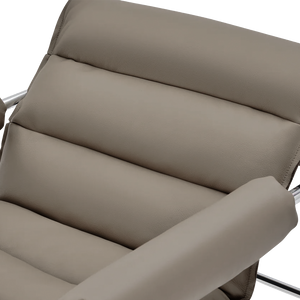 Beige Murcia leather lounge chair by BEACON with plush cushioning and sleek design, perfect for modern living rooms.