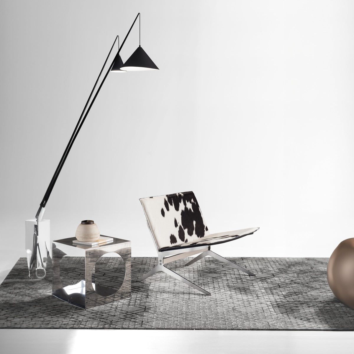 Mustang Cowhide Lounge Chair LC060 -  Lounge Chairs - ebarza Furniture UAE | Shop Modern Furniture in Abu Dhabi & Dubai - مفروشات ايبازرا في الامارات | تسوق اثاث عصري وديكورات مميزة في دبي وابوظبي