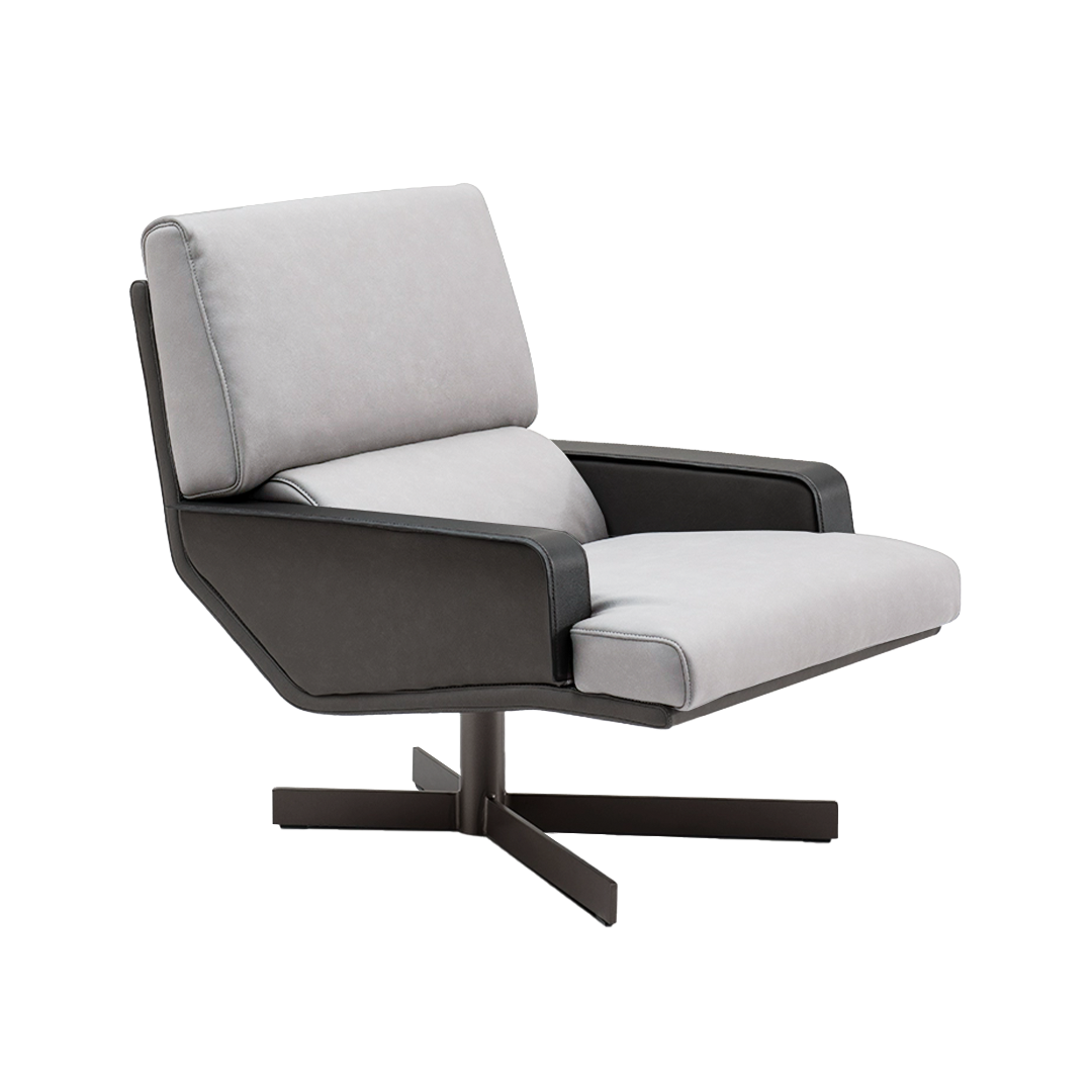 White Varese Armchair LC059 by BEACON, modern armchair with sleek design and plush upholstery, perfect for contemporary living spaces.