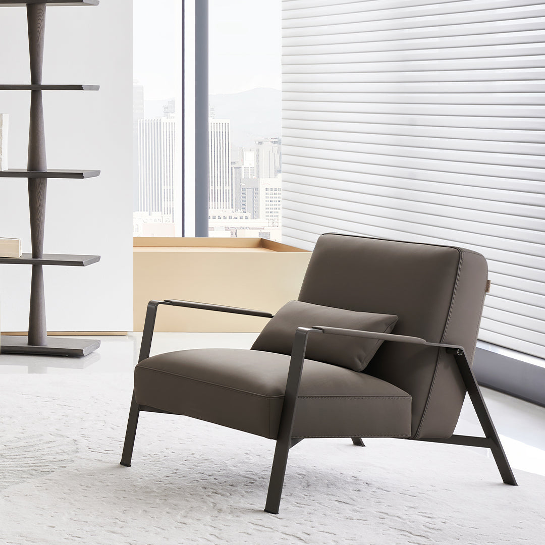 BEACON Nexus Lounge Chair AMF-DY218, modern armchair with plush upholstery and sleek design, shown in a contemporary living space.