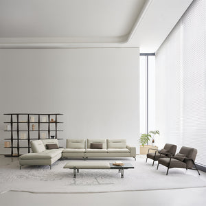 BEACON Nexus Lounge Chair AMF-DY218 armchair with plush upholstery and modern design, shown from a side angle.