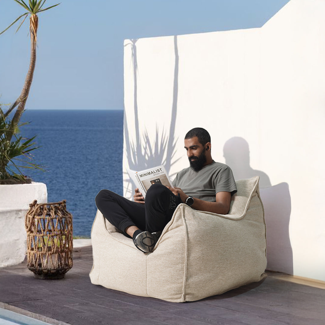 Olefin lounge chair single seater by BEACON, modern lounge chair with sleek design and comfortable fabric upholstery.