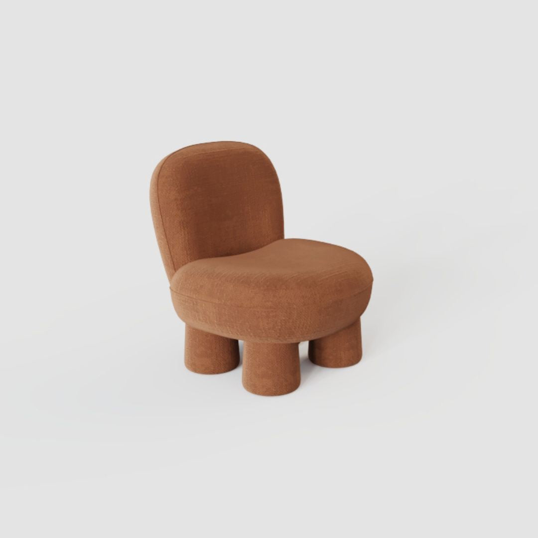 BEACON Pebble Lounge Chair MZ7639 with rounded, pebble-shaped design and cushioned seat in a modern living room setting