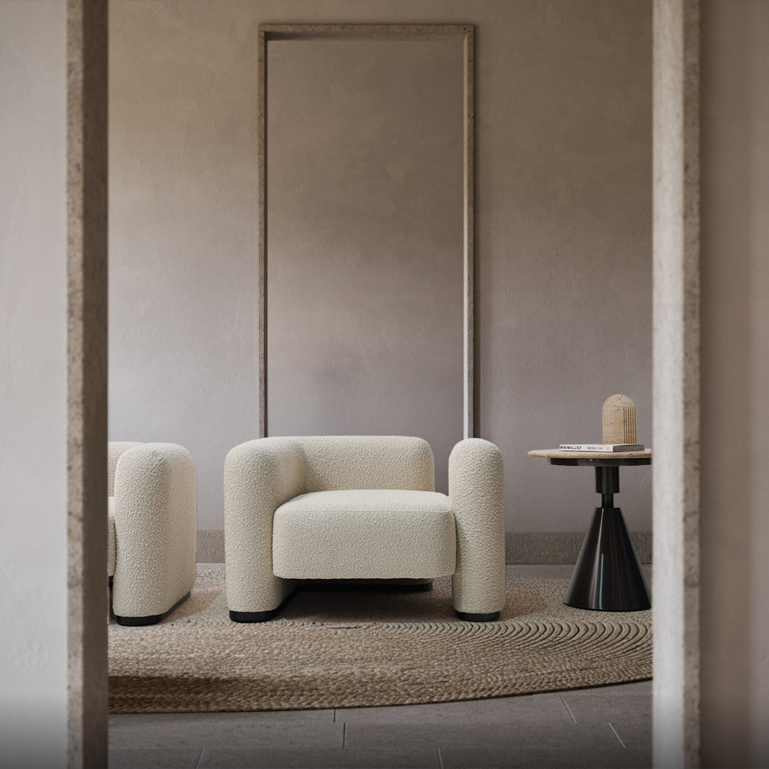 BEACON Soren lounge armchair PZ-011-L with plush upholstery and modern design, perfect for relaxing living room seating.