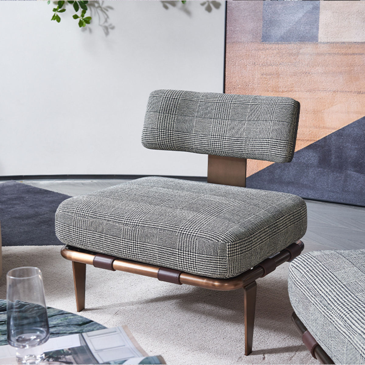 BEACON Capri Lounge Chair MLL-A75/BR with plush brown upholstery and sleek modern design, perfect for relaxing indoors or outdoors.