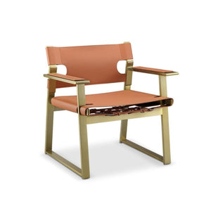 Recycled leather armchair by BEACON, modern armchair with sleek design and durable recycled leather upholstery.