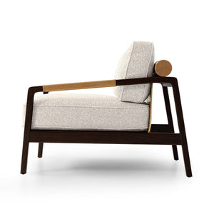 BEACON Serenity Lounge Chair MLL-A111 in neutral upholstery, modern design with wooden legs, perfect for living room or lounge space.