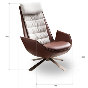 BEACON Severo Lounge Chair LC045 in brown with a modern, comfortable design, featuring cushioned seat and armrests.