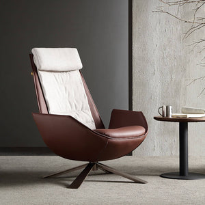 Brown Severo Lounge Chair LC045 by BEACON, modern lounge chair with plush upholstery and sleek design.