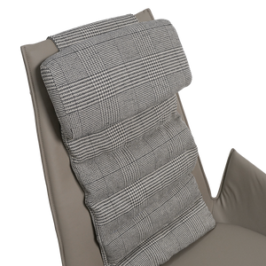 Dark beige Severo lounge chair by BEACON with sleek, modern design and cushioned seating for comfortable relaxation.