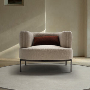 BEACON Teddy Armchair BS162-1 in soft plush fabric with rounded armrests and cushioned seat, modern armchair design.