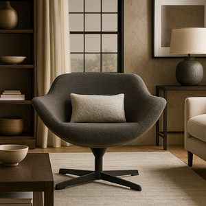 BEACON Teddy Lounge Chair BC679-1 with plush fabric and modern design, perfect for relaxing in living rooms or lounges.