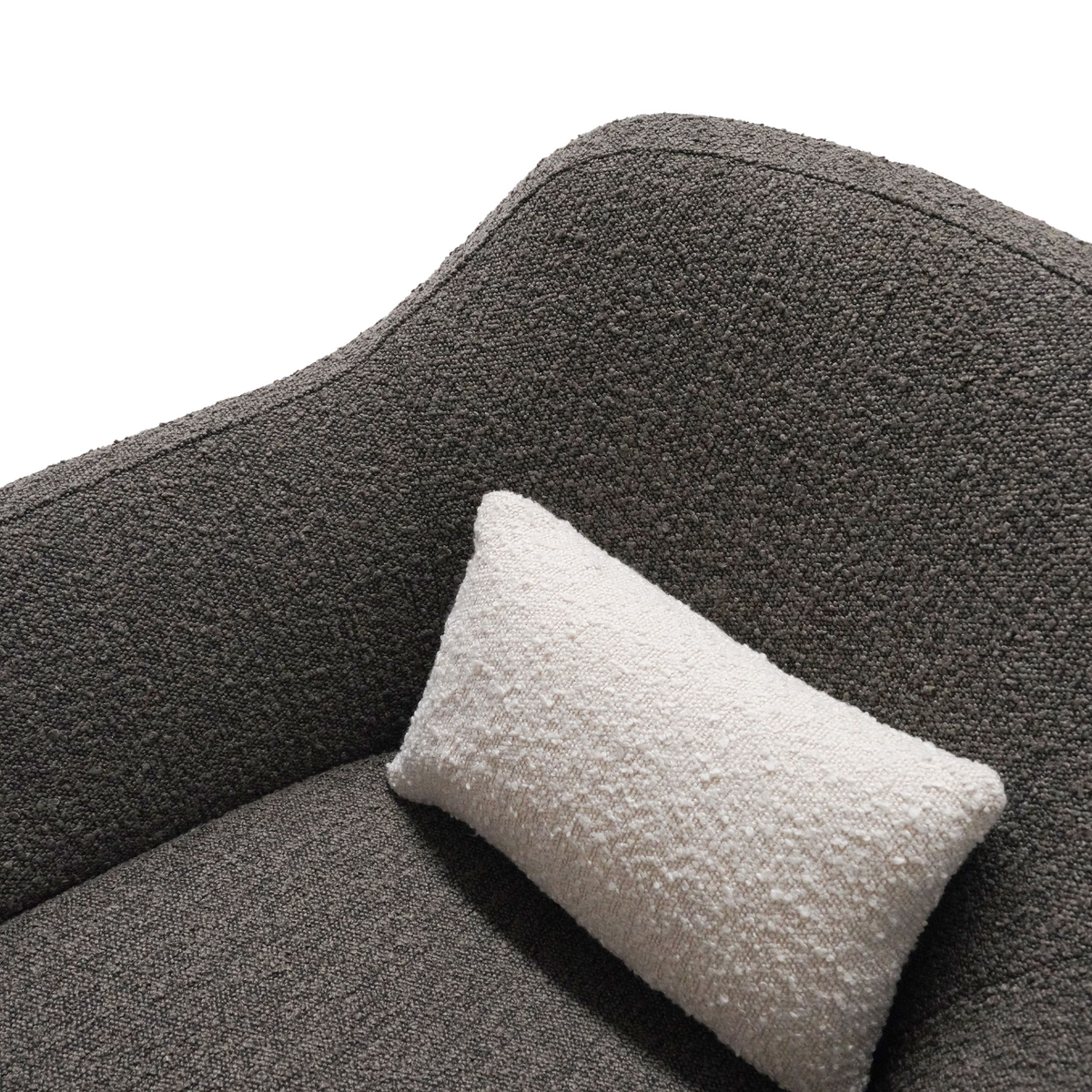 BEACON Teddy Lounge Chair BC679-1 in soft fabric with plush, rounded design and wooden legs, ideal for modern living spaces.