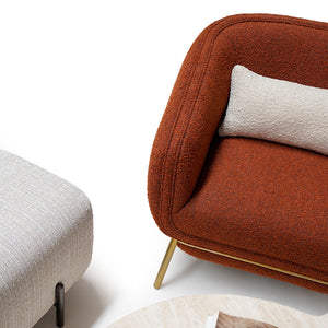 BEACON Teddy Lounge Chair ER-537-MQ with plush fabric and modern design, shown in a cozy living room setting.