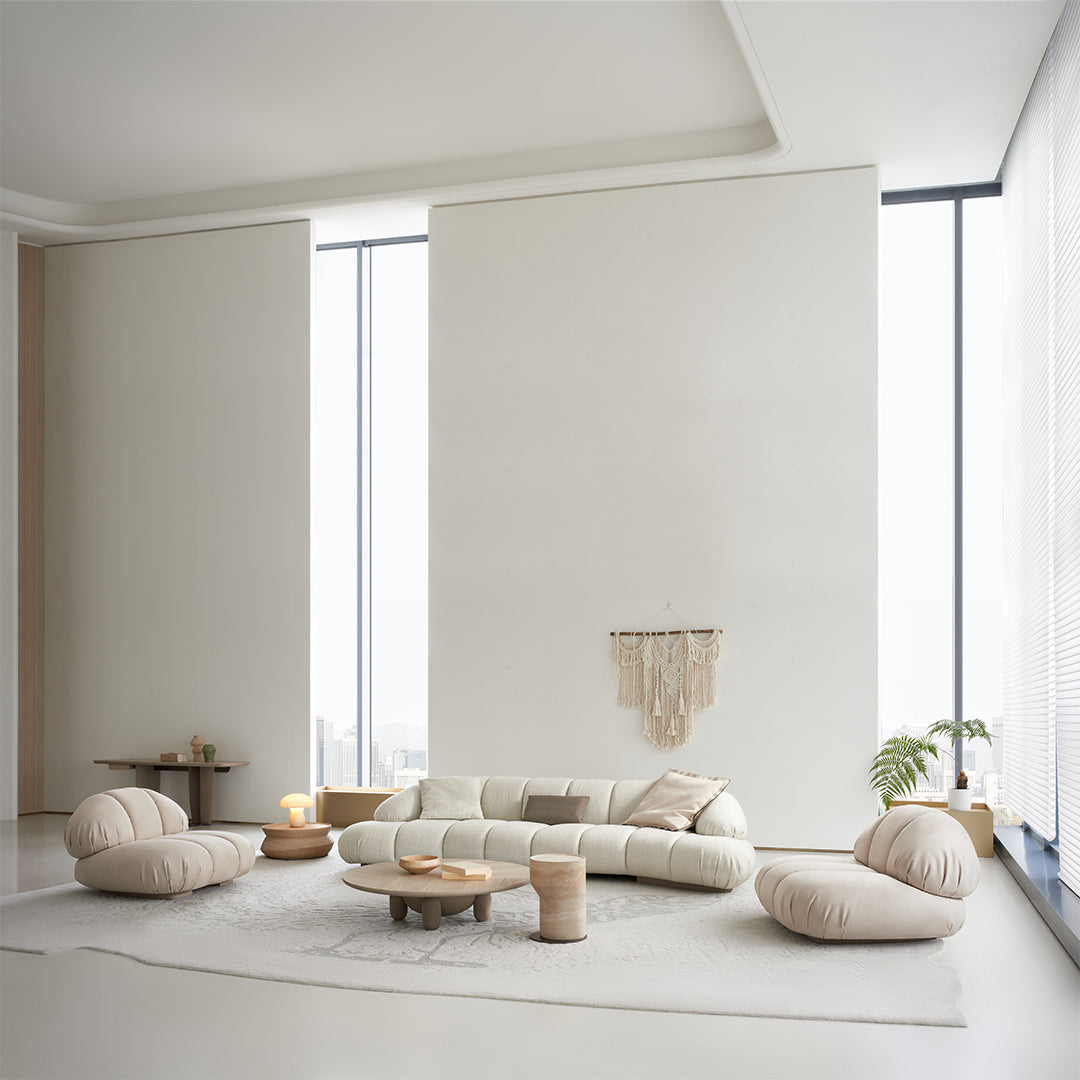 BEACON Nimbus armchair AMCJ-DY6021 with plush fabric and modern design, shown in a vibrant green upholstery.