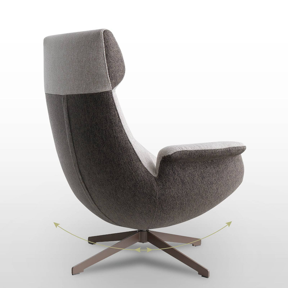 Venezia Swivel Lounge Chair by BEACON, modern armchair with plush upholstery and a swivel base for comfortable seating.