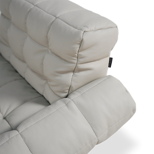 White Yabo Lounge Chair LC077WHT by BEACON featuring a modern design with a cushioned seat and sleek wooden legs.